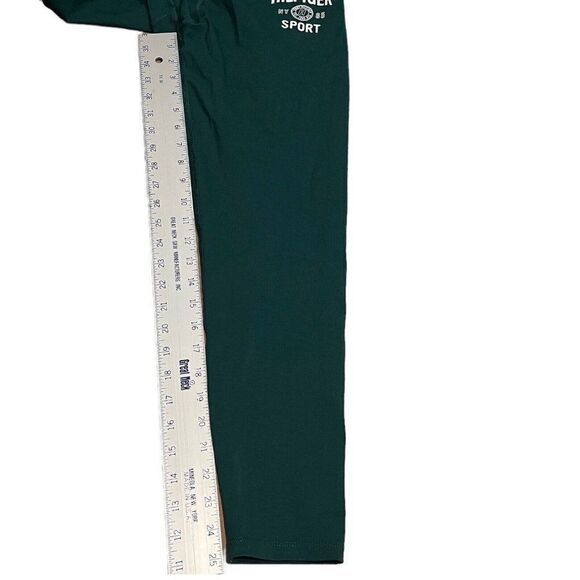 Tommy Hilfiger Leggings Women’s L‎ Green Crop Collegiate Logo High Waist Crest - Picture 4 of 10